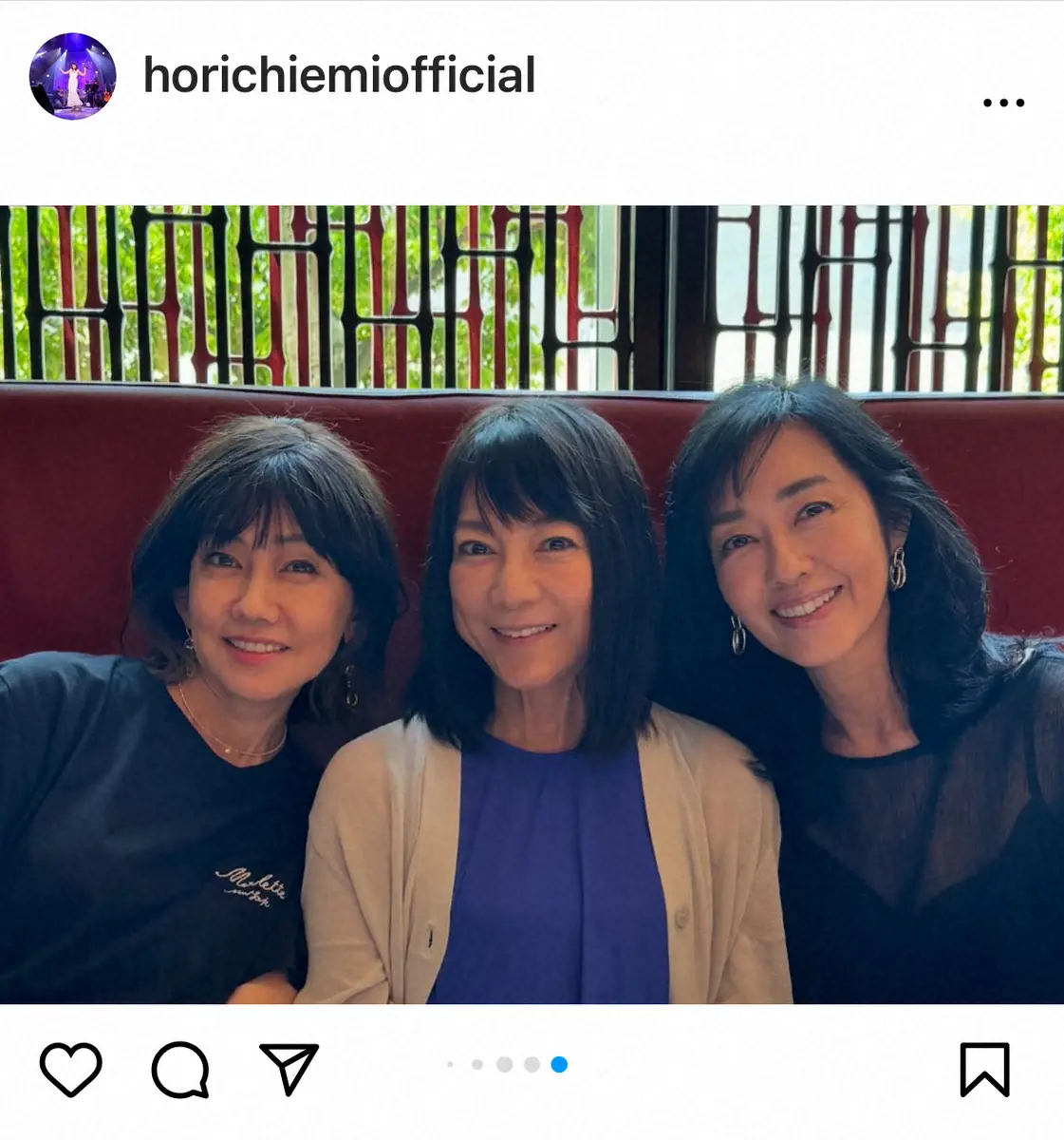 【画像・写真】堀ちえみ　同期メンバーらとの「婦人公論会」報告「いろいろな話で盛り上がりました」に「楽しそう」の声