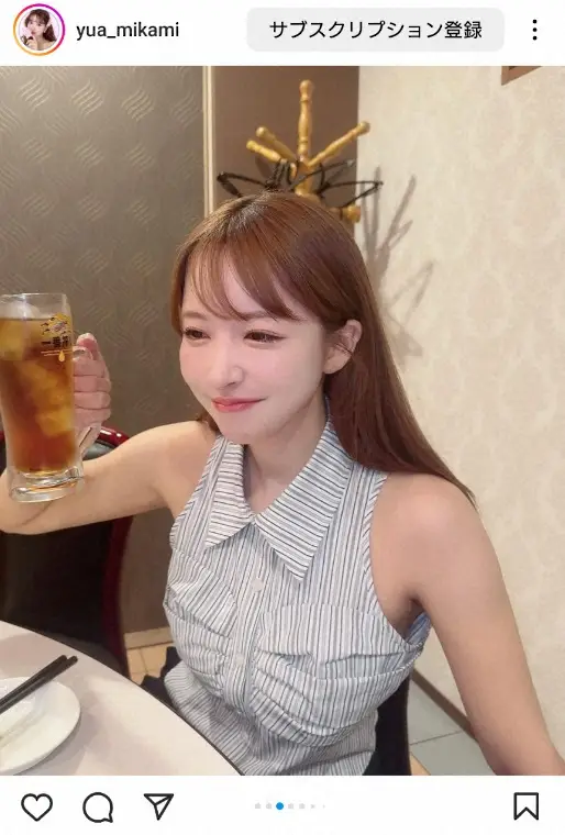 【画像・写真】三上悠亜　ノースリーブでの名古屋ナイトショット公開に「つい二度見してしまう」「悠亜姫、夜のお姫様」