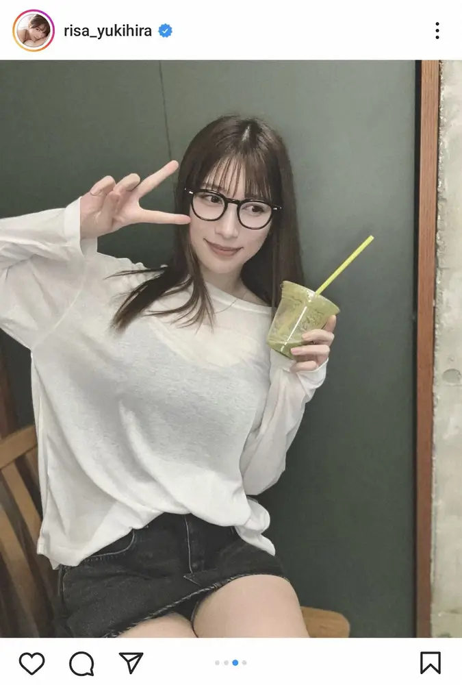 【画像・写真】“美しすぎるラウンドガール”雪平莉左　メガネ＆ショーパンショットに「がちかわいい」「最強」の声