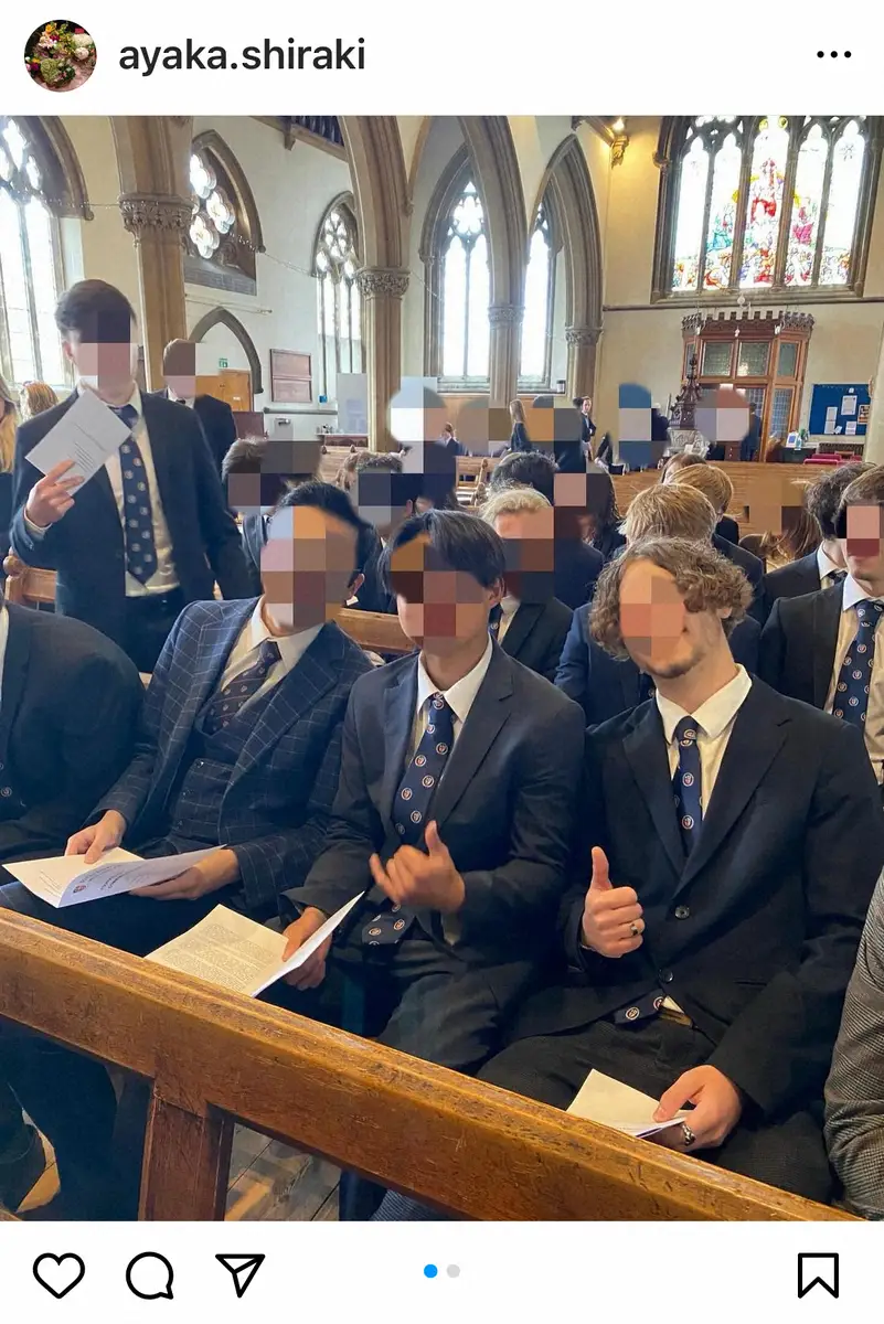 【画像・写真】中山秀征の妻・白城あやか　留学中の19歳・三男のハイスクール卒業報告「次の目標に向かって突っ走って」