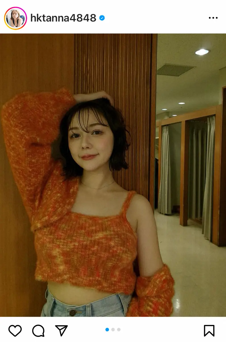 【画像・写真】村重杏奈　ショート丈ニットアンサンブルショット披露　「これ言いたくて仕事頑張ってる」言葉に共感の声