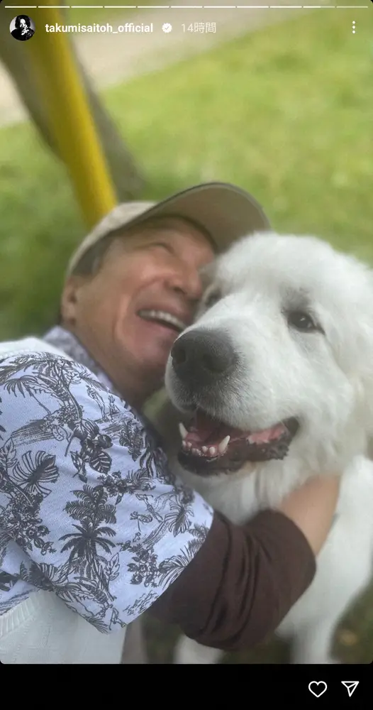 【画像・写真】斎藤工　もふもふワンコとたわむれるベテラン俳優を激写！「可愛すぎ」「くっそモフりてぇ」の声