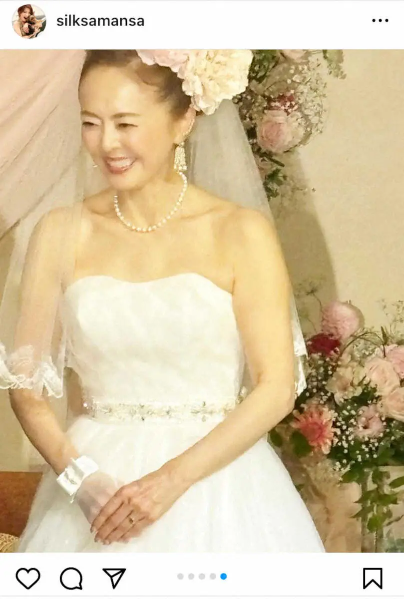 【画像・写真】「熊谷真実さんは、美しい」結婚披露宴出席のシルクがウエディングドレス姿紹介「幸せ分けてー！」