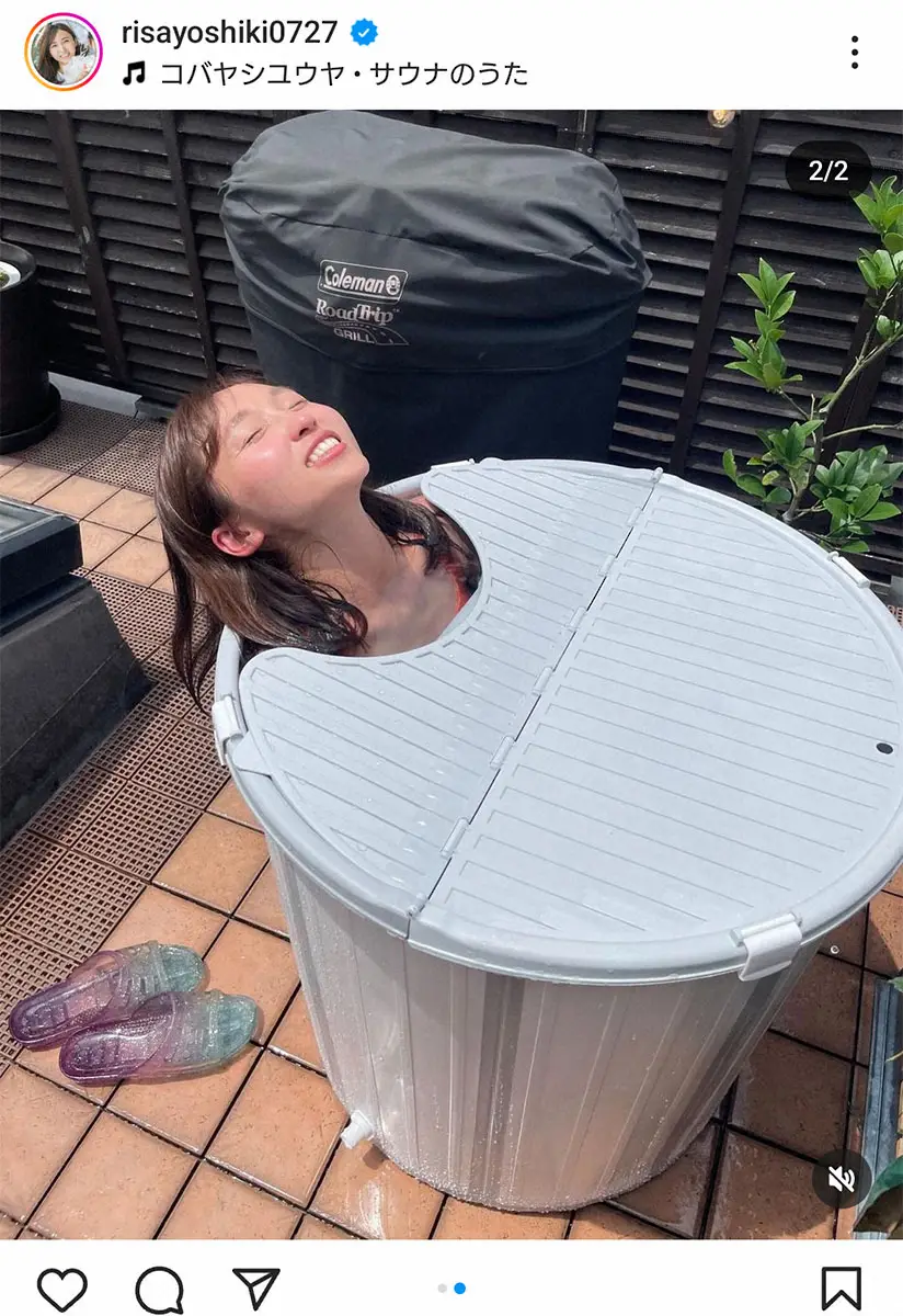 【画像・写真】吉木りさ　自宅にテントサウナ設置！さっそく“ととのう”姿披露　夫の和田正人はカスタマイズも