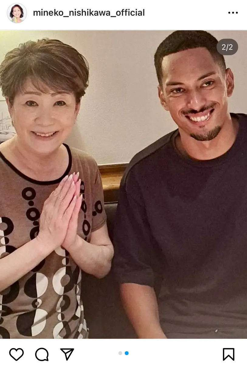 【画像・写真】仁支川峰子　陸上界の大スターとの2ショット公開「顔が、整っていますよね～」異色ペアにファンも驚き