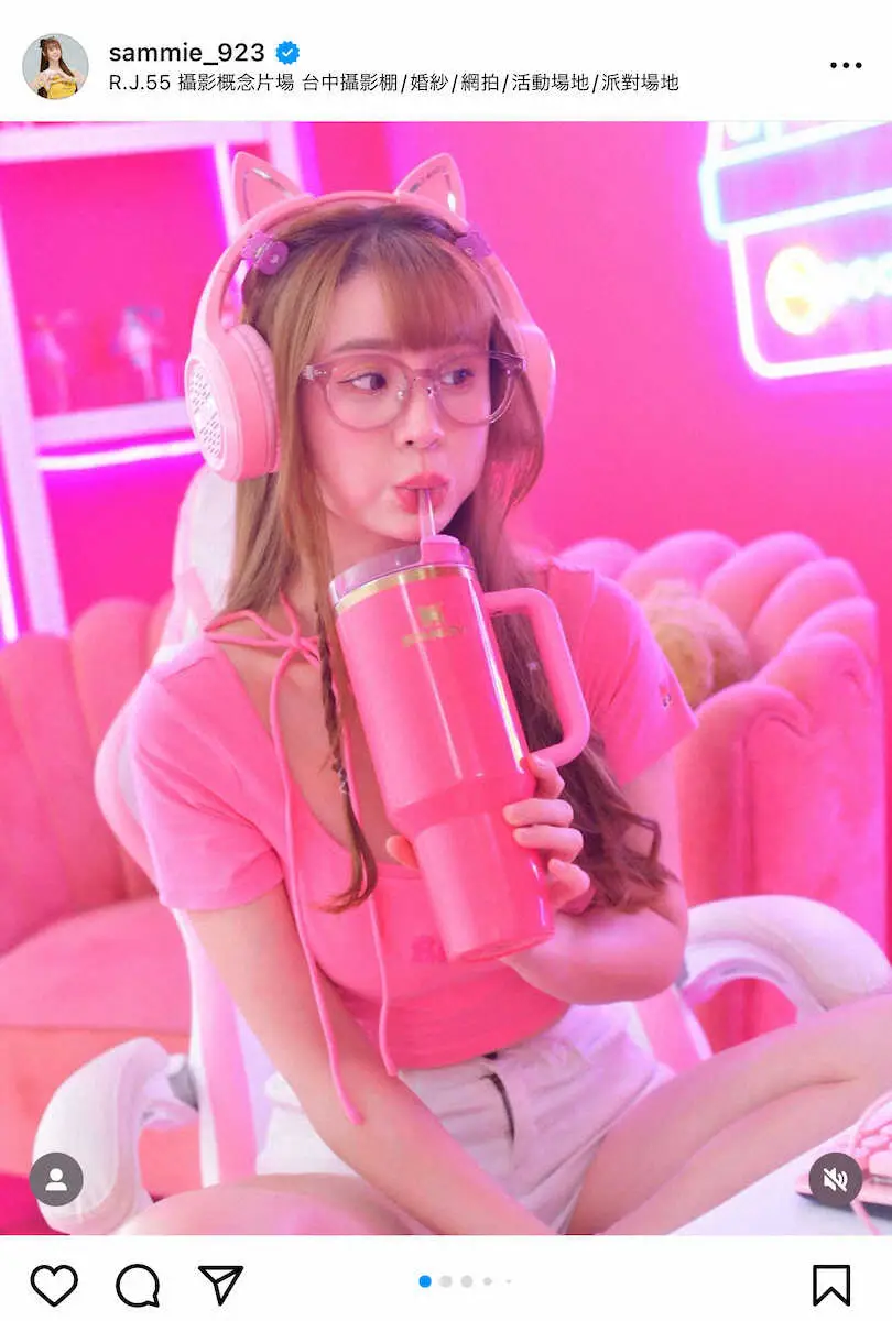 【画像・写真】“リアルバービー？””ピンク似合いすぎ”の声が上がったサミー。サミーの公式インスタグラム（＠sammie_923）から