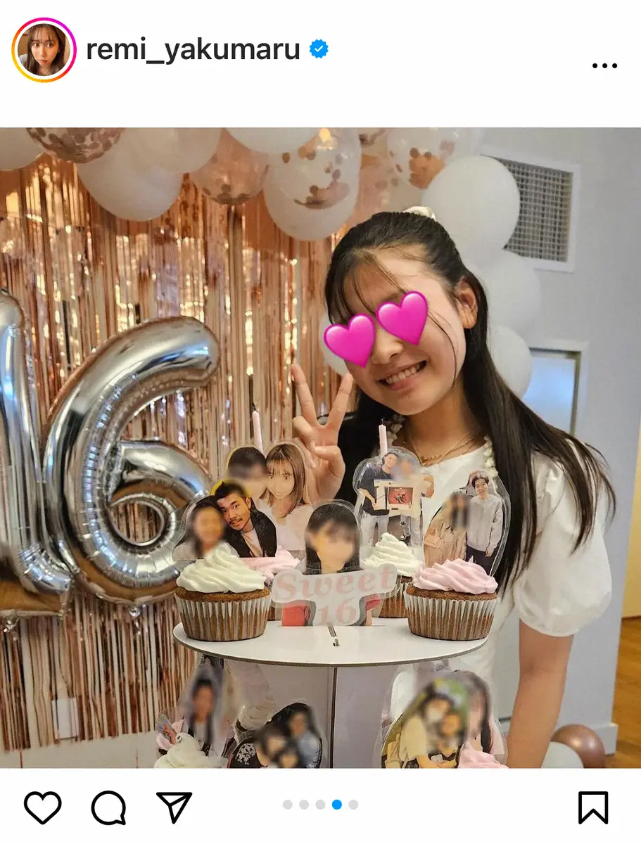 【画像・写真】5人きょうだいの末っ子「妹が16歳」　父・薬丸裕英の長女が報告　母・石川秀美さんらとのお祝いS公開