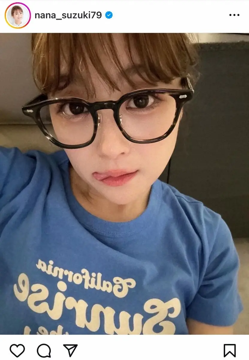 【画像・写真】誰？ペコちゃん？アラレちゃん？鈴木奈々のてへぺろメガネ姿が反響「更に小顔」「色っぽい」「結婚して」