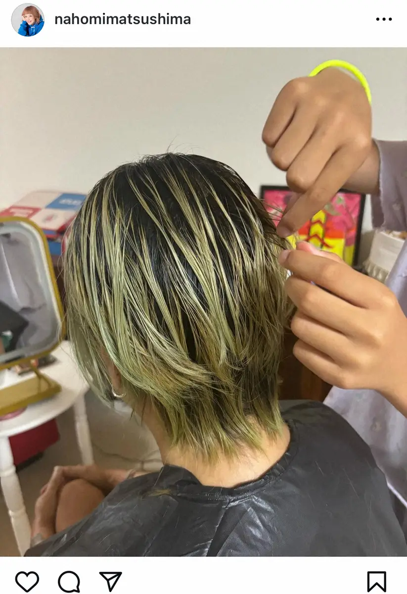 【画像・写真】松嶋尚美　11歳長女が夫の髪をヘアカット！見事な腕前に驚きの声「え、すごい」「ほんとに上手」「天才」