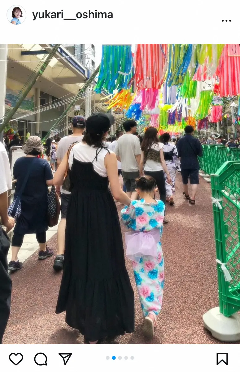 【画像・写真】大島由香里　7歳・長女と地元平塚の七夕祭りへ　親子ショット披露に「素敵な写真」「幸せを感じる」