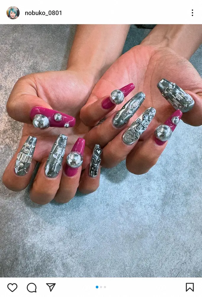 【画像・写真】ぱーてぃーちゃん・信子「ネイリストさんに心配された」　新ネイルに「痛そう」「重くない？」の声