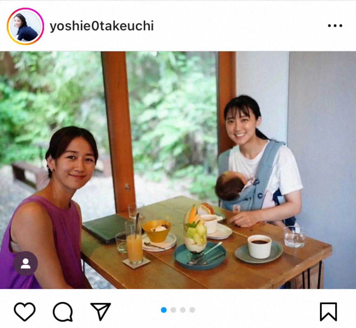 【画像・写真】竹内由恵アナ　仲良し元テレ朝アナと“ママ会”　「なかなか行けなかったのですが、ついに！！」