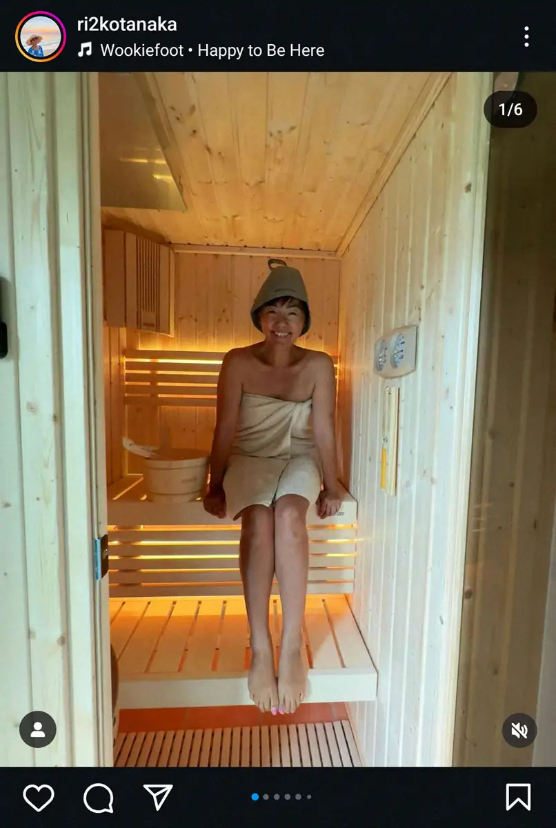 【画像・写真】田中律子「整いましたー」　バスタオル姿でマイサウナ満喫に「うらやましい」「可愛すぎ」の声