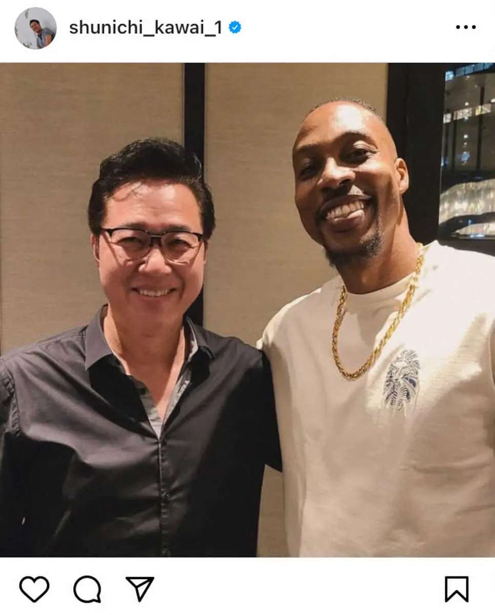 【画像・写真】川合俊一氏「気さくなビッグマンでした」バスケ界の有名選手と2ショット「Bリーグに勧誘して」の声も