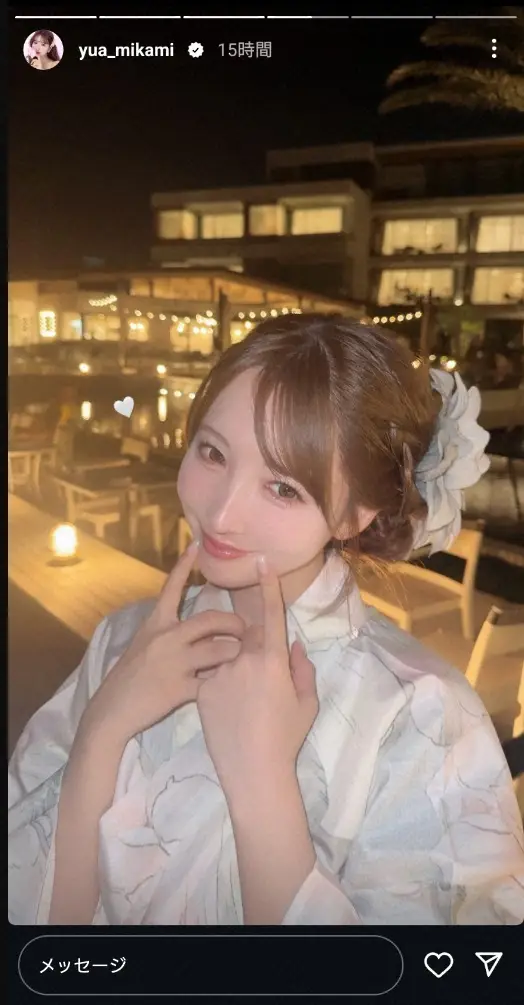 【画像・写真】三上悠亜　浴衣姿の見返りショット披露に「見返り美人ですね」「なんか色っぽい」「カワイイ！！」