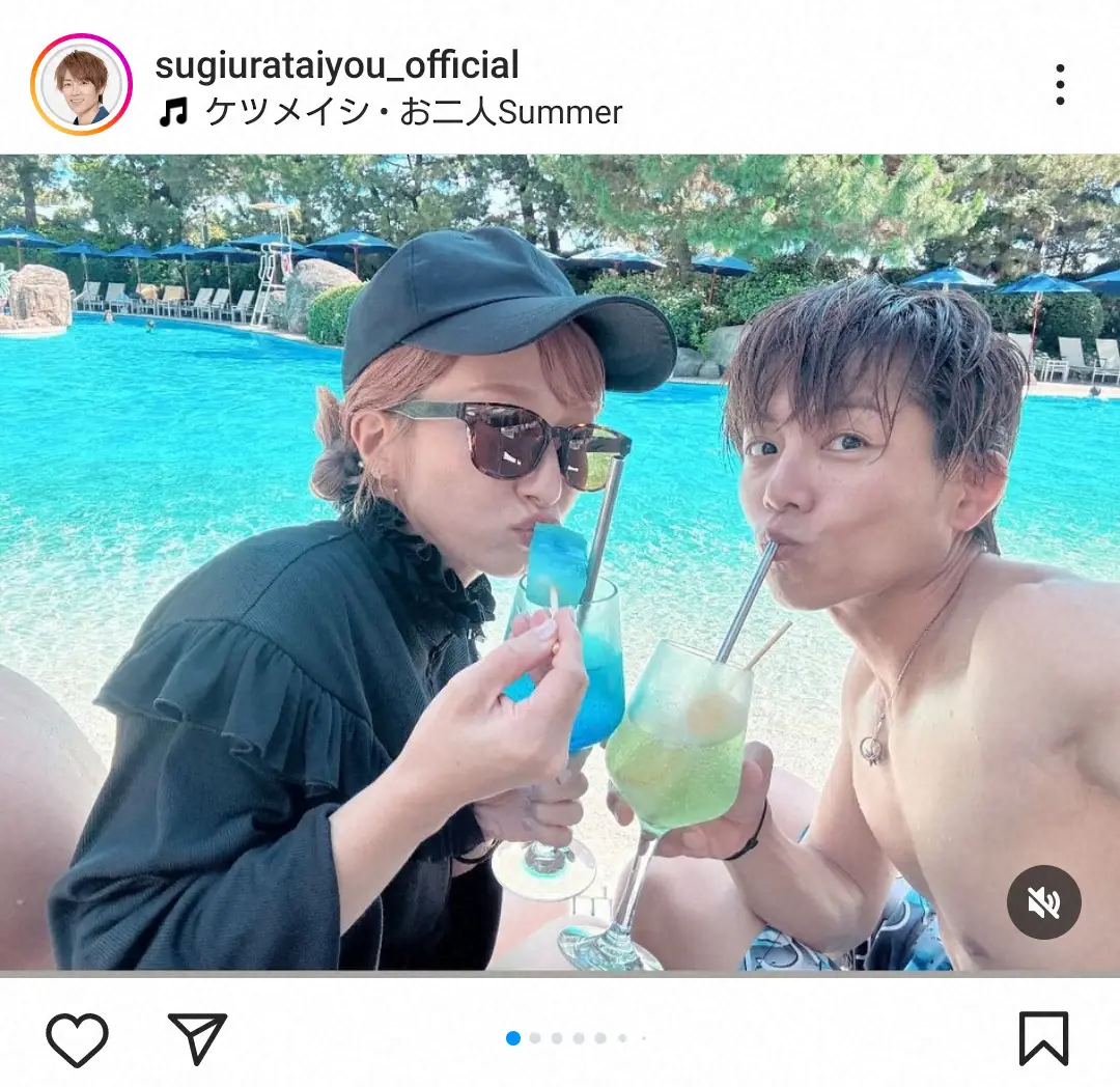 【画像・写真】辻希美＆杉浦太陽　17回目の結婚式記念日はプールで乾杯「あの会見から17年かぁ　しみじみ」