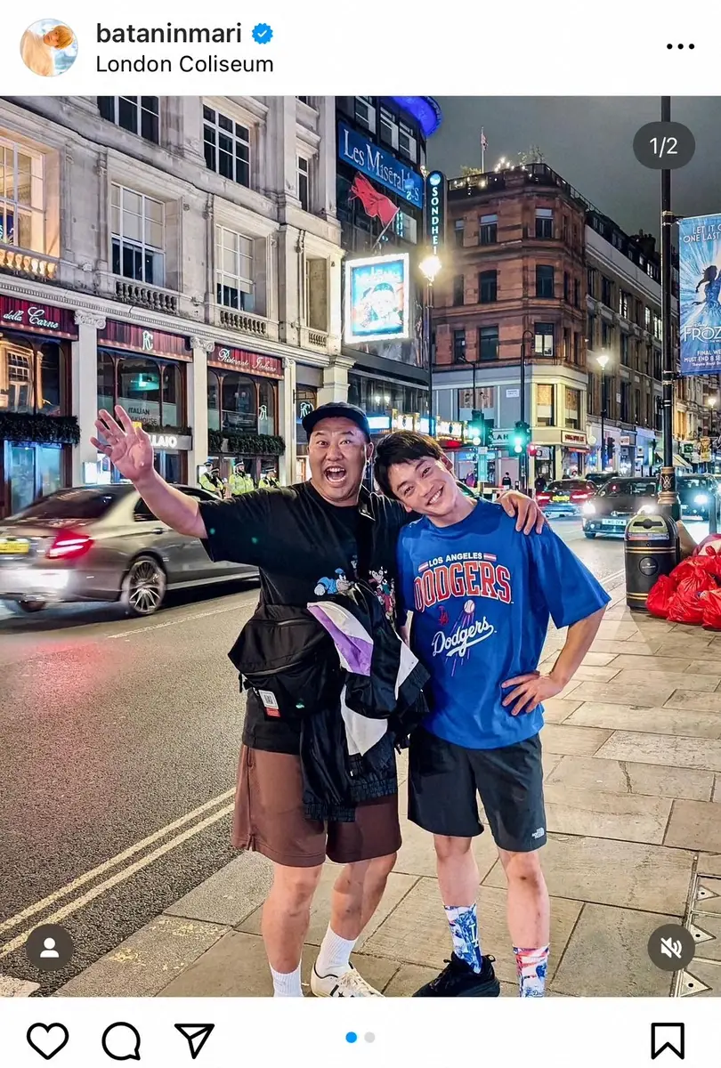 【画像・写真】おばたのお兄さん　再び英国生活開始　滞在先で「カッコイイ」人気芸人と再会し“肩組みツーショット”