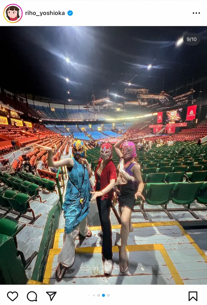 【画像・写真】吉岡里帆　“メキシコ3人旅”覆面でプロレス観戦の様子が話題に　ファン「このチームで戦えそう」