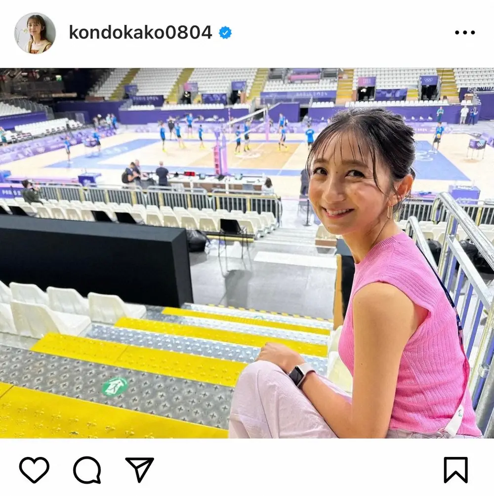 【画像・写真】近藤夏子アナ　パリ五輪・バレー男子日本代表　本番会場での初練習は「コンディションの良さが伺えました」