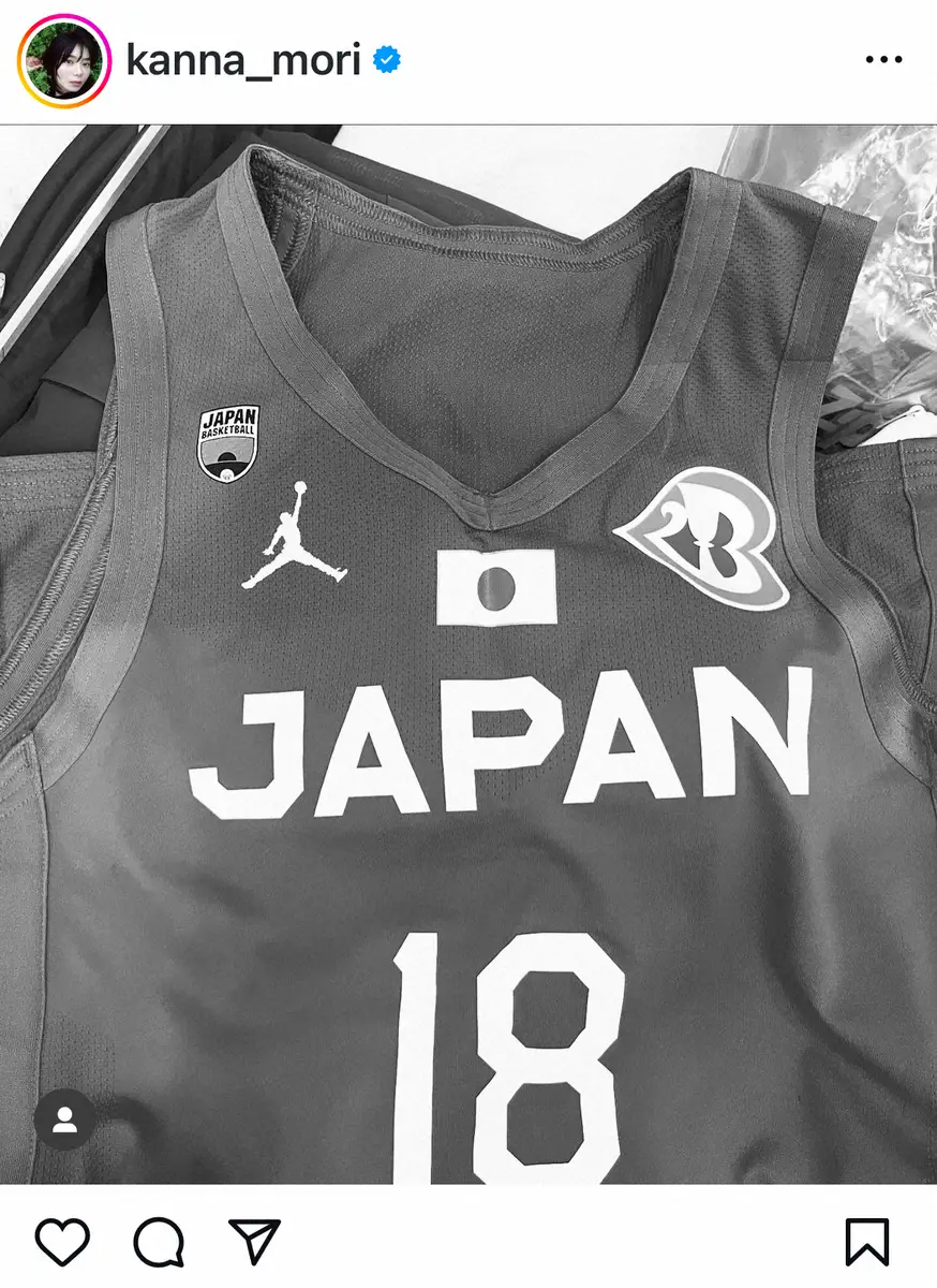【画像・写真】バスケ馬場雄大の妻・森カンナ　パリ五輪で闘う夫へエール「色んな世界をみせてくれてありがとよ」