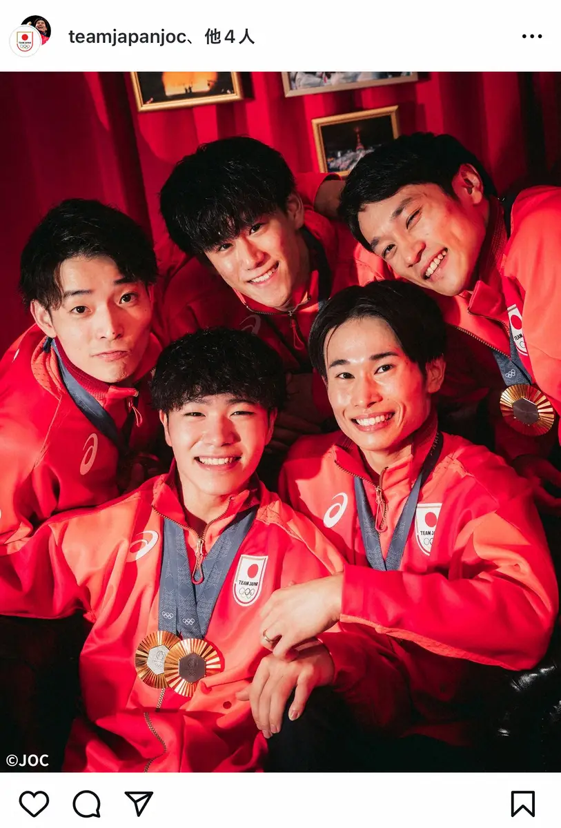 【画像・写真】JOC公式　体操ニッポンの1枚に反響「雑誌の表紙」「待ち受けにしたい」谷川航も「いや、アイドルか！」