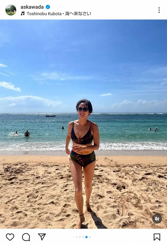 【画像・写真】和田明日香「肌と髪はボロボロでも…」海辺で夏満喫の小麦肌に「ヘルシー」「太陽が似合う」の声