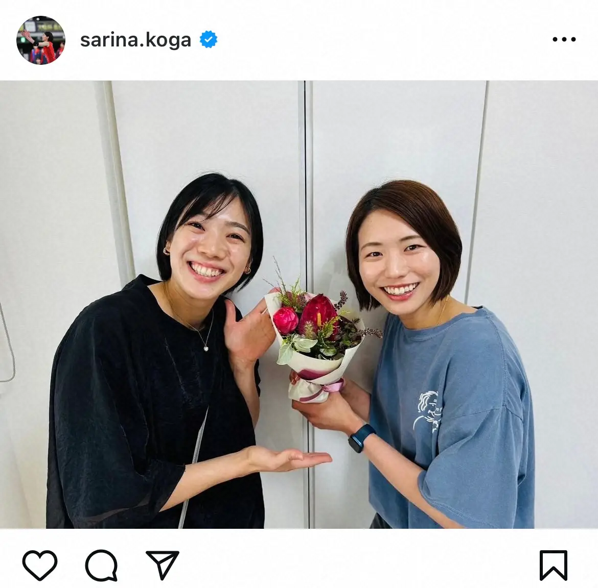 【画像・写真】古賀紗理那　自宅オフショット公開「楽しい1日」　スマイルショットに「素敵」「ほっこり」の声