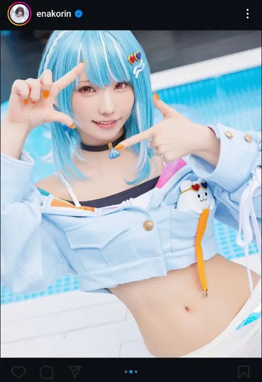 【画像・写真】えなこ　“へそ出し”白波らむねコスプレ披露に「可愛すぎる」「眩し過ぎる」「最高過ぎる」