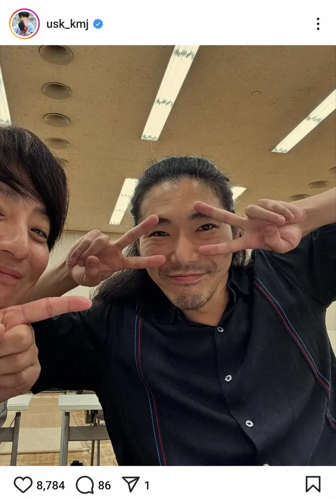 【画像・写真】上地雄輔　「なんて可愛いやつだ」大河で共演の超人気俳優の言葉に感激　2ショット披露し「相思相愛」