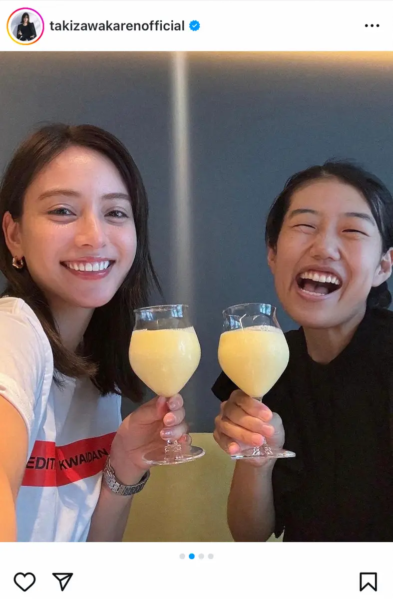 【画像・写真】滝沢カレン「笑って笑って好き放題」有名芸能人とのランチショット披露「パワー爆発超元気に」