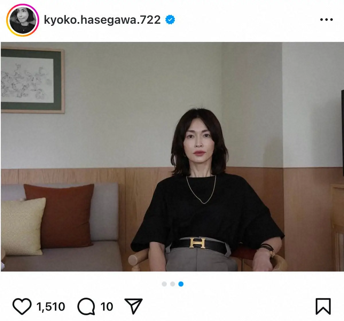 【画像・写真】長谷川京子「久しぶりの前髪」に悪戦苦闘するレアショット公開　ファン絶賛「ステキ」「お似合いです」の声