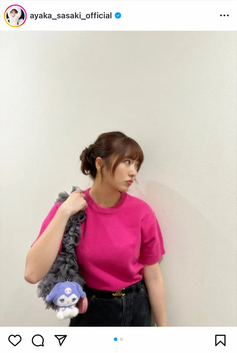 【画像・写真】ももクロ・佐々木彩夏　「いましかないよね！」と半袖＆ピンクニット姿披露　「かわいすぎ」「似合う」の声