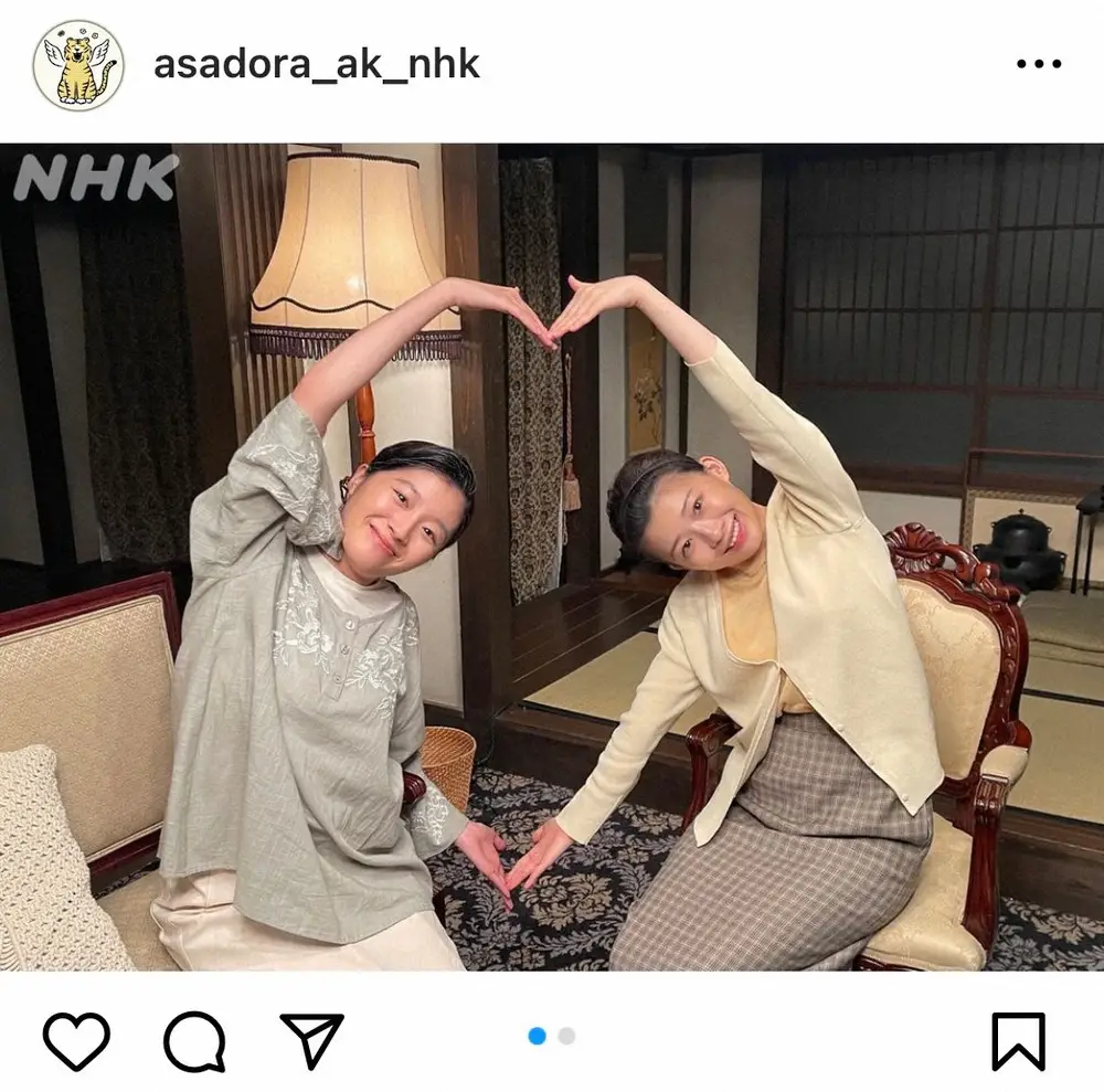 【画像・写真】「虎に翼」最終回オフショット　寅子＆優未親子のハート2Sに「この親子キャスティングはグッジョブ」