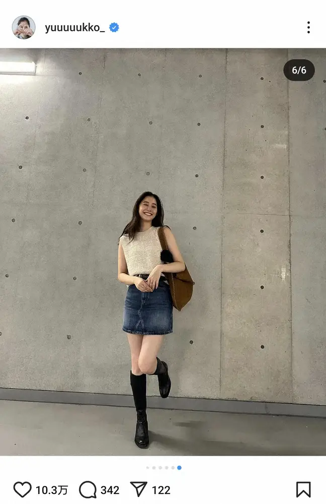 【画像・写真】新木優子　「お仕事の日の私服」超ミニ＆ブーツの美脚ショットに「もうメロメロ」「可愛いすぎる」の声