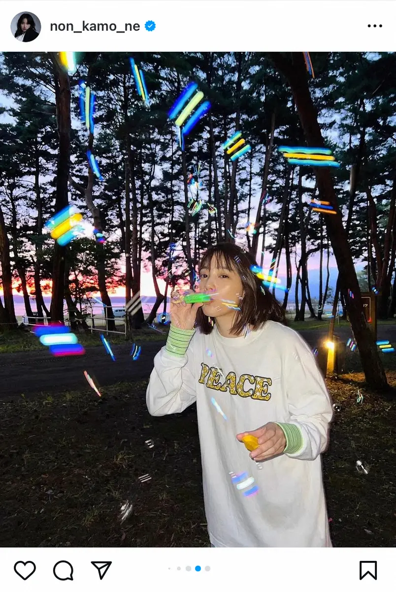 【画像・写真】のん　「童心に帰った」幻想的な“シャボン玉”ショットに「こんなふうに写るなんて」「ステキ」の声