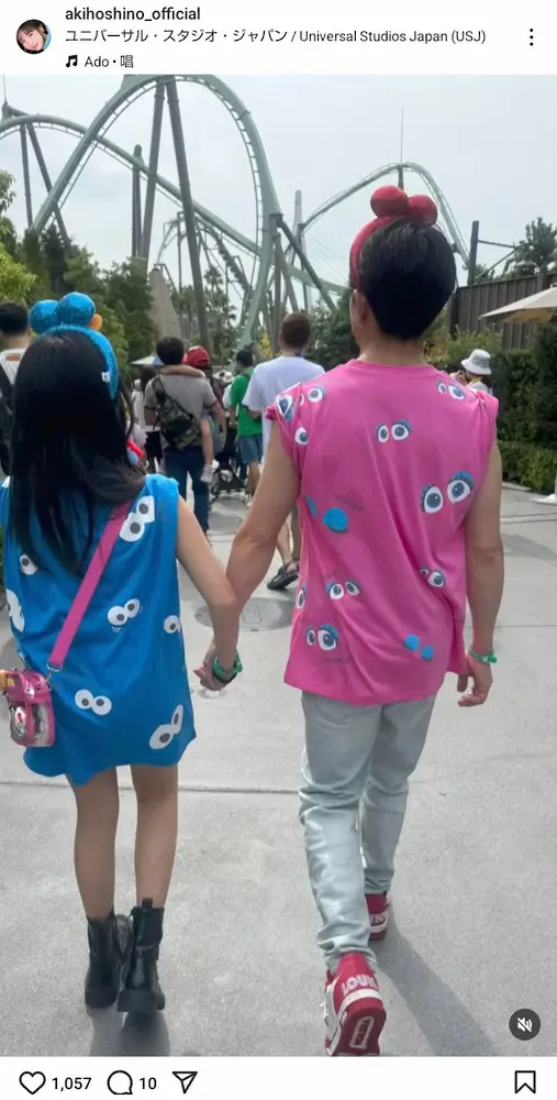 【画像・写真】47歳・ほしのあき　13歳年下夫＆娘とのUSJ満喫ショットに「仲良し家族」「夫婦で若すぎ」の声