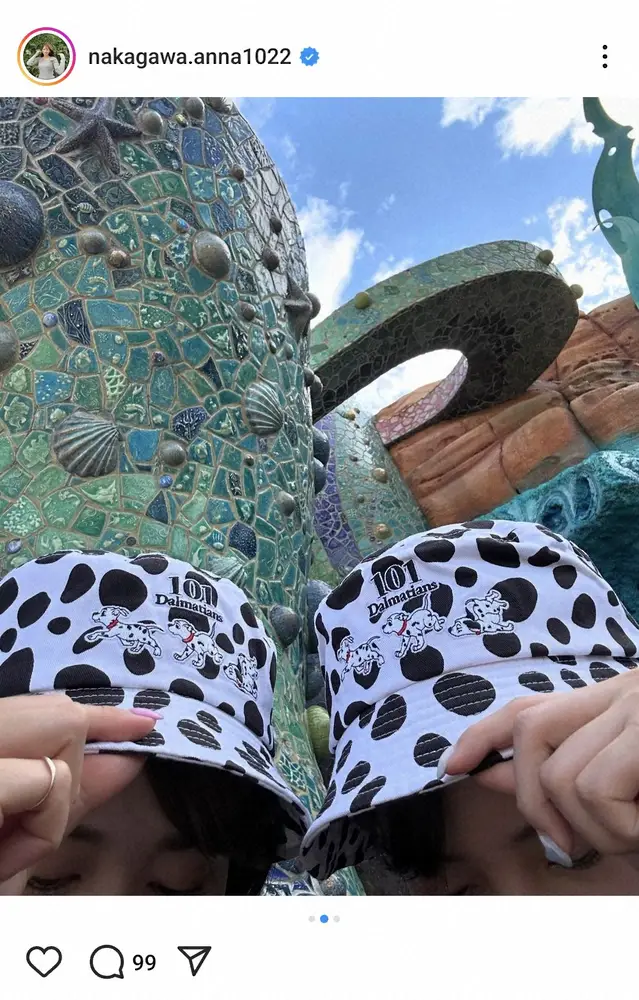 【画像・写真】NHK中川安奈アナ「オフの日」テーマパーク満喫＆妹とおそろSに「ウルトラスーパーベリー超絶かわいい」