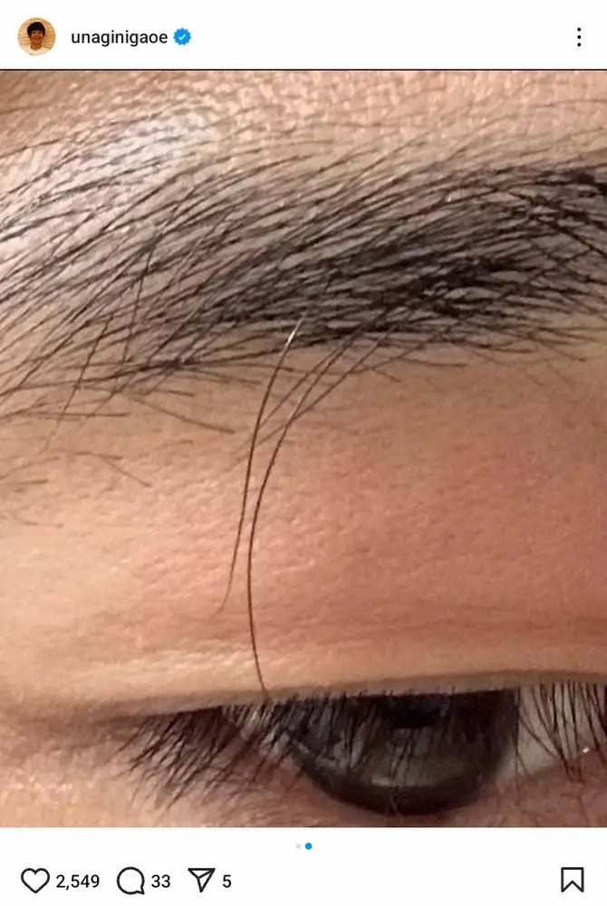 【画像・写真】銀シャリ・鰻「よく見つけたと思う」眉毛写真にファン驚がく「やば」「抜きたい」「うちのダンナも」