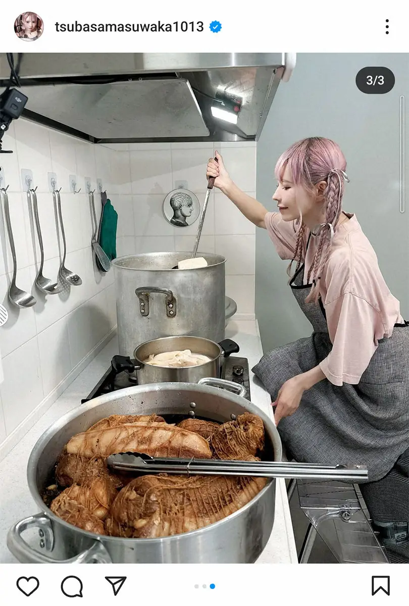 【画像・写真】益若つばさ　プライベートで作る“二郎系ラーメン”が本格的すぎると話題　スープも「骨から作るよ」