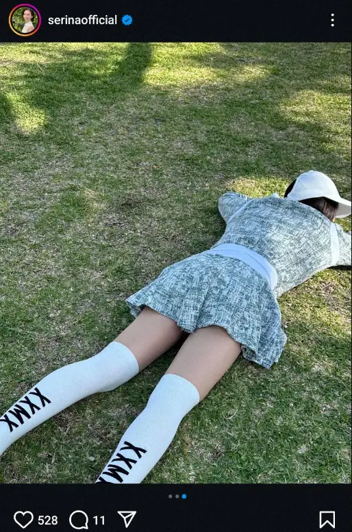 【画像・写真】“脚に見とれちゃう”元人気アイドル・芹那39歳　ミニスカ・ゴルフウエア姿披露に「アラフォーに見えん」