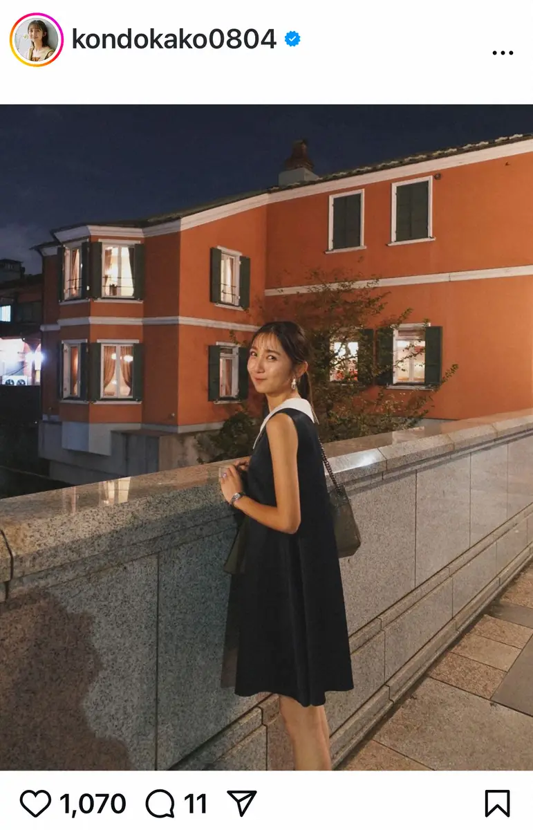 【画像・写真】新婚のTBS近藤夏子アナ　「おめかしした日」上品なノースリワンピ姿に「ますますお美しい」の声
