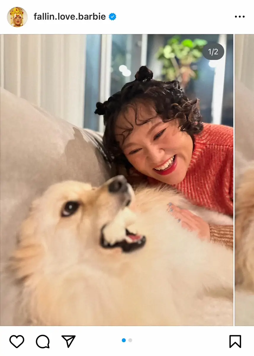 【画像・写真】第1子出産のバービー　久々にテレビでの仕事報告　バッチリメーク姿に「超かわいい」「産後とは思えない」