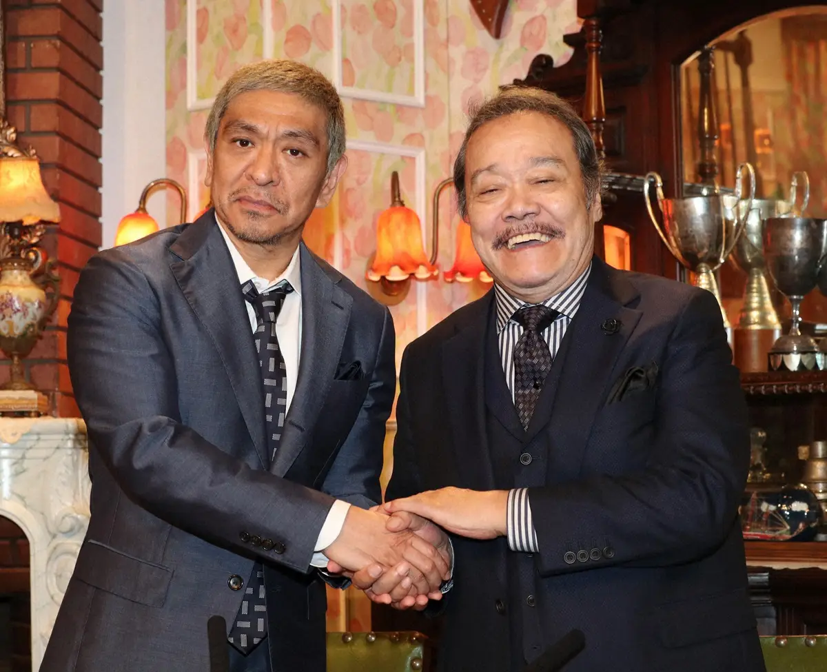 【画像・写真】「探偵！ナイトスクープ」西田敏行2代目局長（右）と、3代目局長に就任することが決まった松本人志。（撮影・坂田　高浩、2019年撮影）