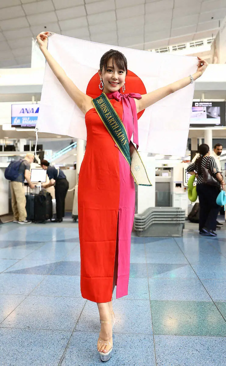 【画像・写真】古川杏、開催国フィリピン入り　「ミス・アース」世界大会日本代表　大谷選手のように世界一目指して戦う