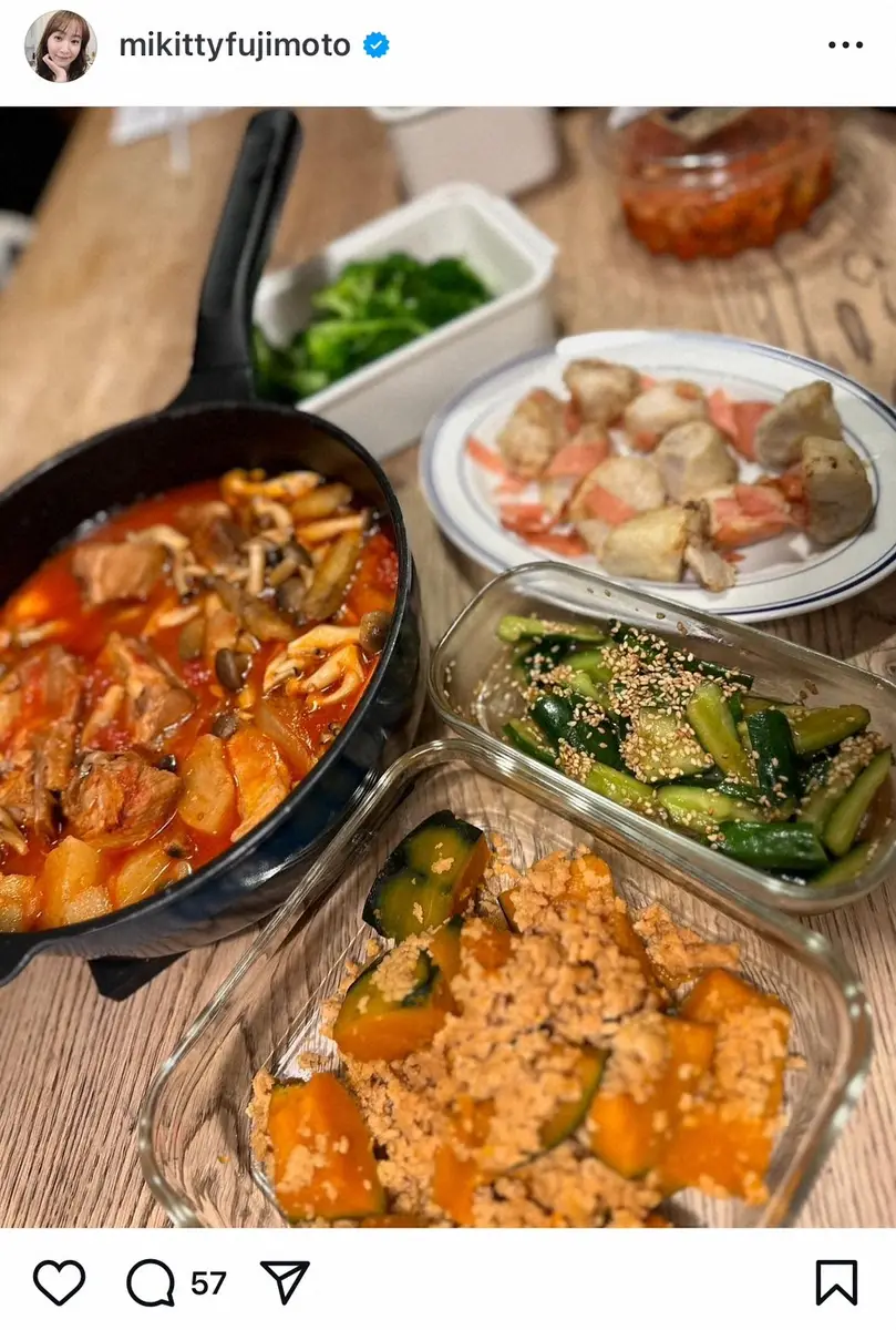 【画像・写真】藤本美貴「なんか芋が多くなったけど美味しい」秋の食卓大公開　フォロワー絶賛「栄養も色どりも最高！」