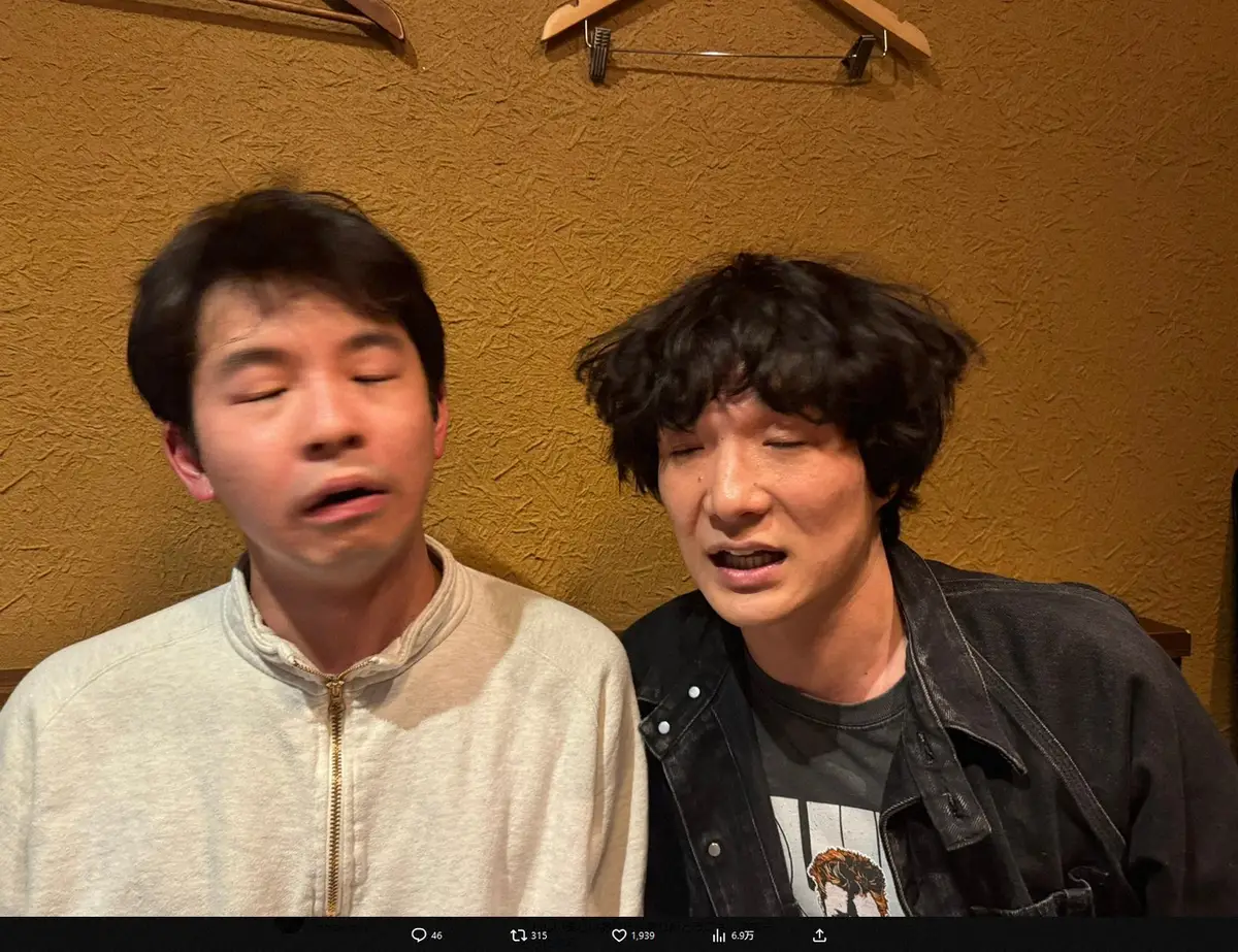 【画像・写真】石崎ひゅーい　新曲MV主演の超人気俳優との食事会2ショット　撮影も超人気俳優で「名前強すぎる」の声