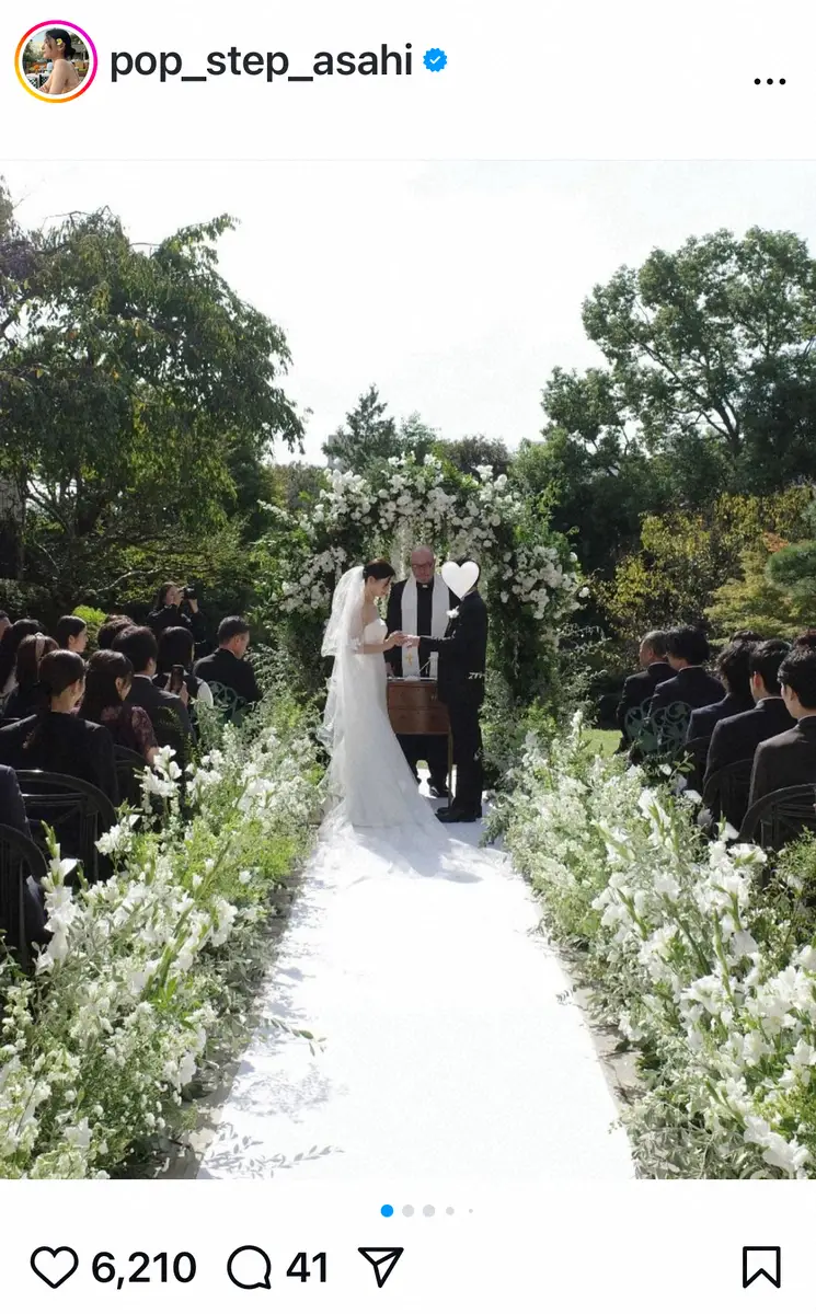 【画像・写真】朝日奈央　「先月、二年越しに結婚式を行いました」と報告　純白ウェディングドレス姿に「美しい…」の声