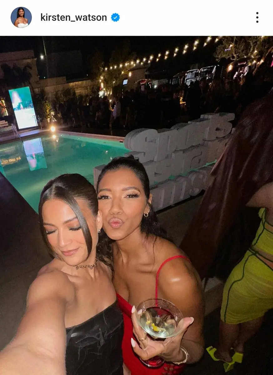 【画像・写真】ワトソンさん　米SI誌水着特集号60周年パーティー参加　モデル顔負けの赤ドレスで抜群の存在感