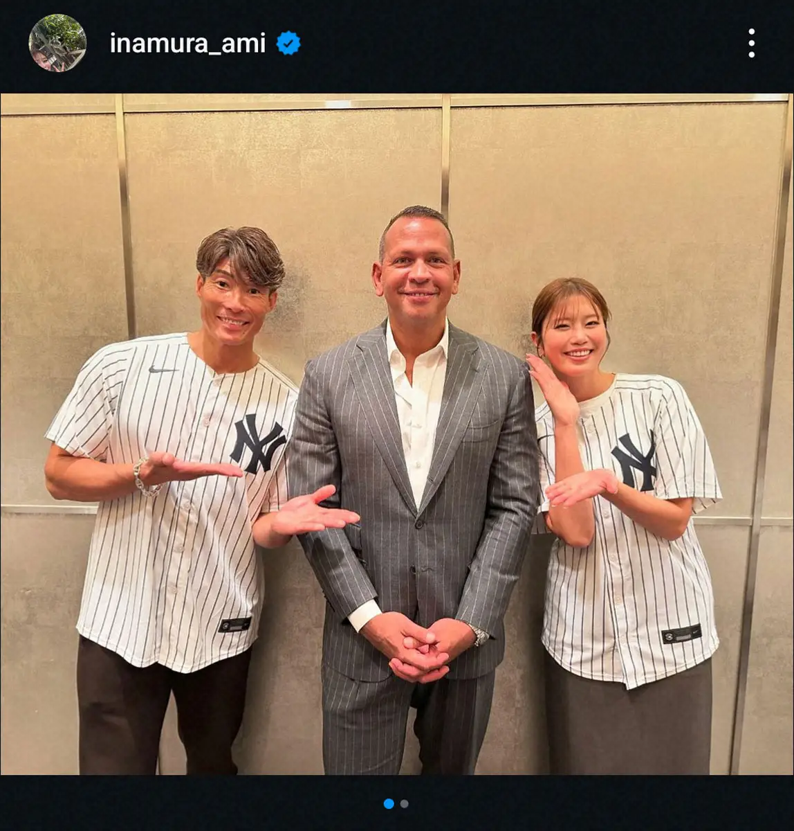 【画像・写真】レジェンド＆超人と豪華すぎるスリーショット！　並んでも違和感のない稲村亜美の身長に「スゴイ！」