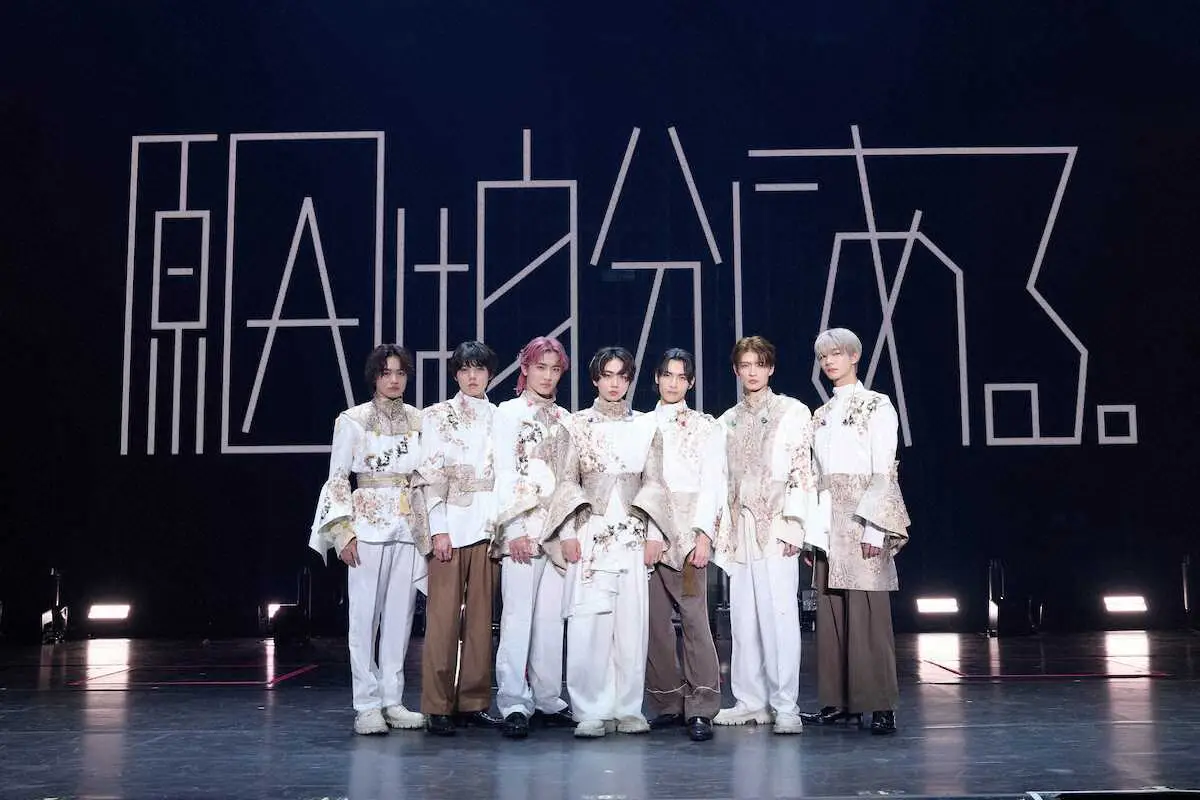 【画像・写真】ぴあアリーナMM公演を行った「原因は自分にある。」の（左から）大倉空人、小泉光咲、桜木雅哉、長野凌大、武藤潤、杢代和人、吉澤要人